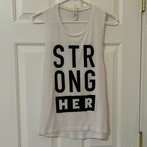 White StrongHer Tank